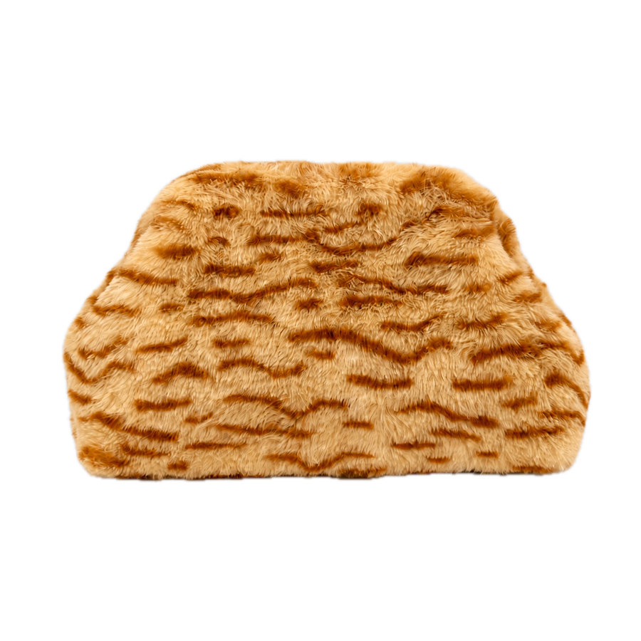 Faux Fur Animal Print Clutch