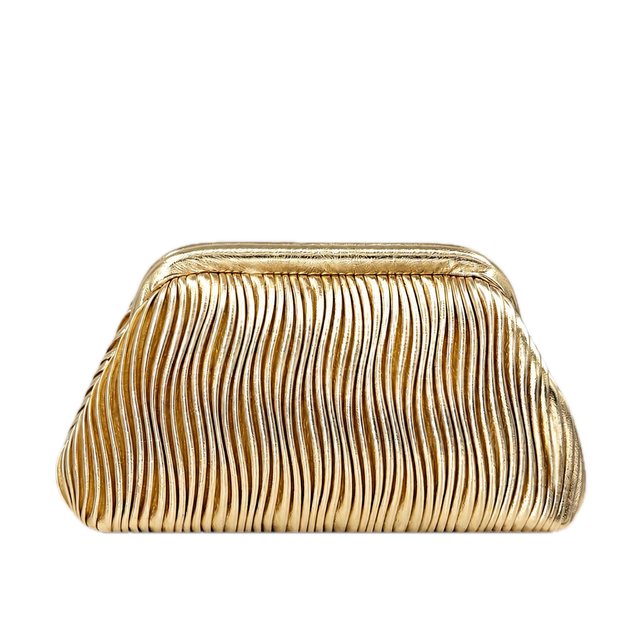 Metallic Pleated Clutch
