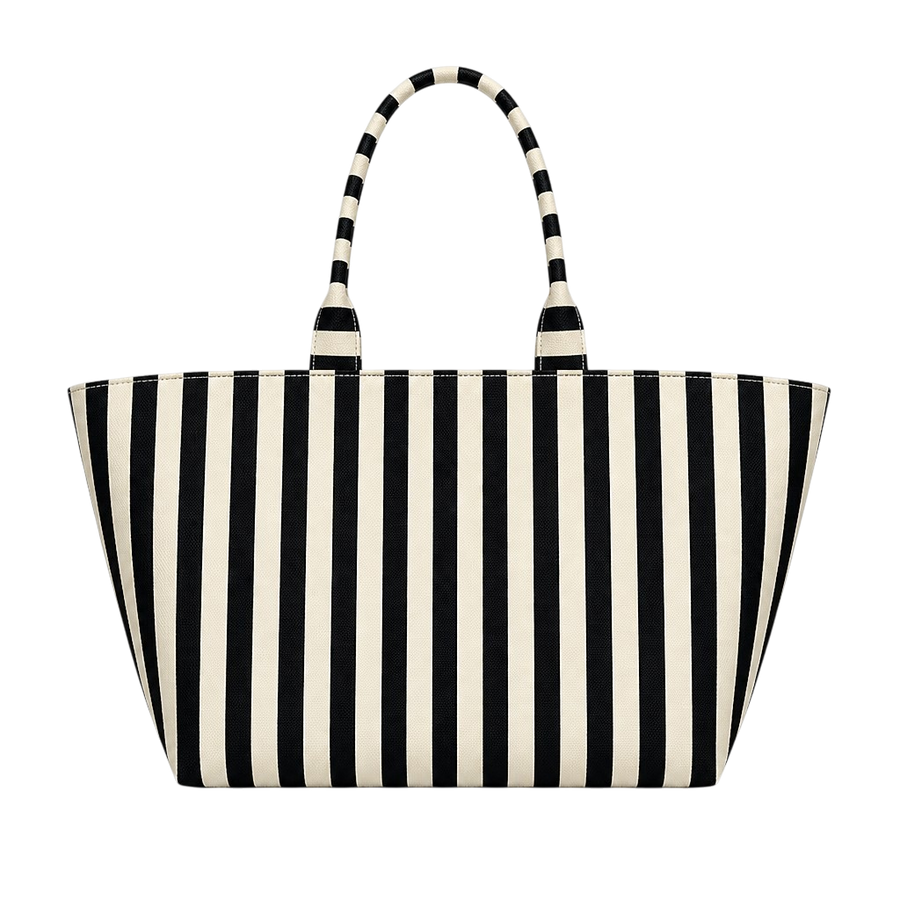 Large Striped Tote Bag