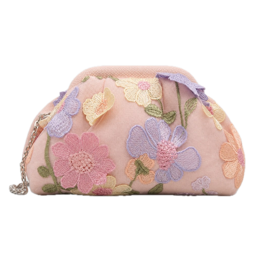 Embellished Flower Clutch