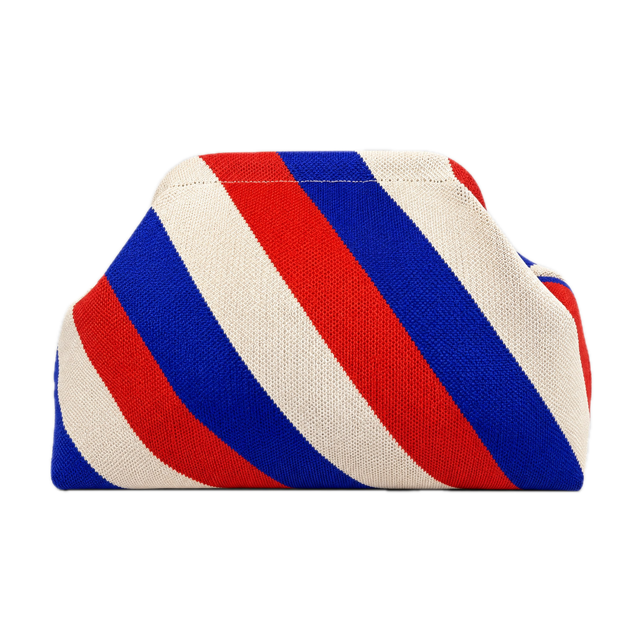 Diagonal Striped Clutch