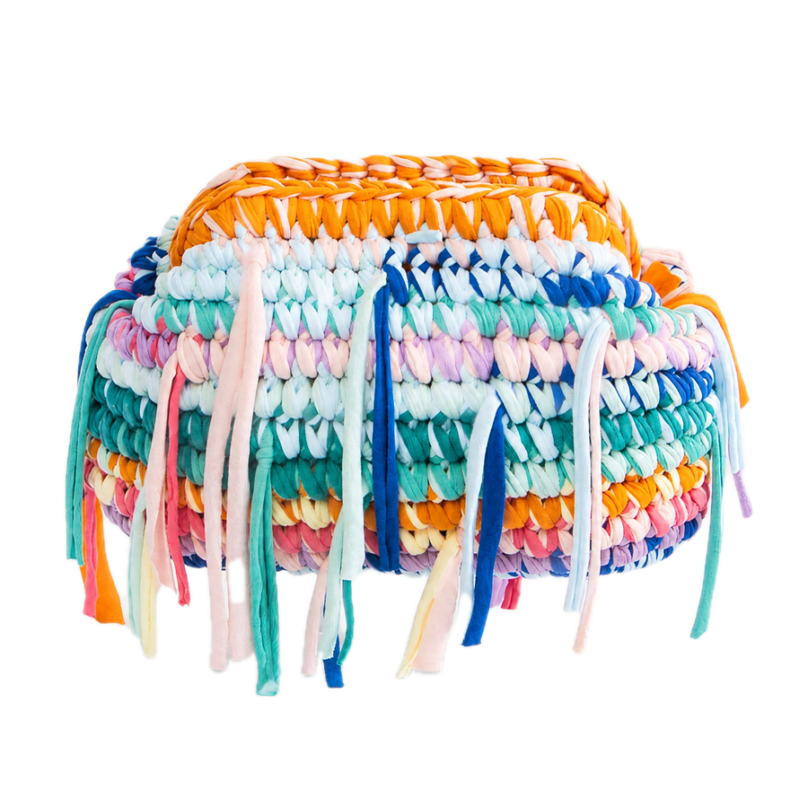 Ribbon Fringe Crochet Clutch